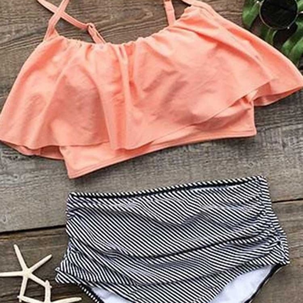 NWOT FALBALA HIGH-WAISTED BIKINI SET - Size Medium